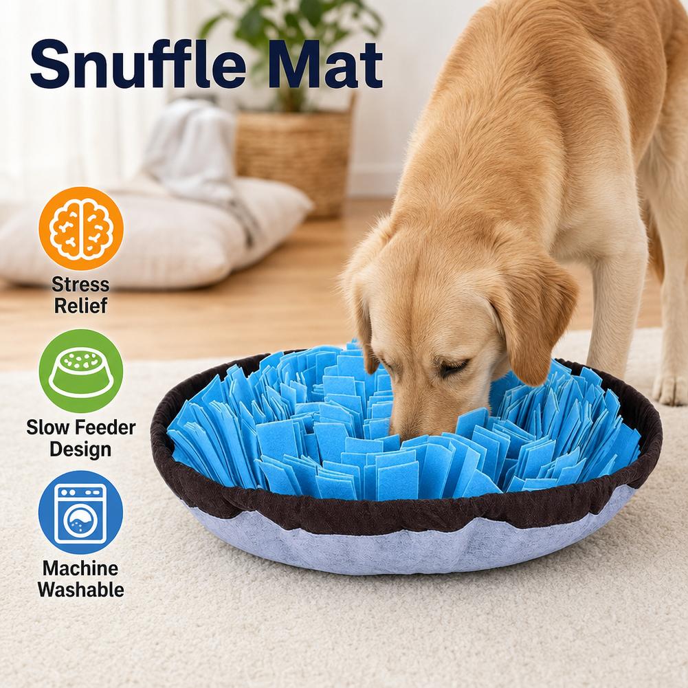 Dog Puzzle Feeder Toy - แผ่นฝึกดมกลิ่นสำหรับสุนัข ของเล่นฝึกสมองแบบโต้ตอบ ซักเครื่องได้ ใช้ฝึกการใช้จมูก แผ่นกินช้า ช่วยคลายเครียดสำหรับสัตว์เลี้ยง