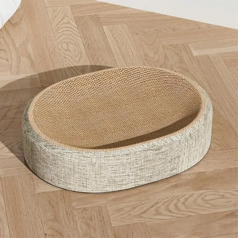 Pet Beds - แผ่นรองข่วนรูปวงรีสำหรับแมว ทำจากวัสดุซิซัล ใช้เป็นที่นอนสำหรับแมว มีฟังก์ชันหลากหลาย ใช้เป็นที่นอนสำหรับสัตว์เลี้ยง และเป็นที่ข่วนสำหรับแมวใช้พักผ่อน